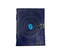 OVERDOSE Diario In Pelle Mundra Stone Viola Con Lucchetto A C In Ottone - Quaderno Di Schizzi E Taccuino Fatti A Mano - Diario Di Disegno - 6 X 8 Pollici | 15 X 20 Cm | A5