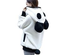 Overdose Lindo Oso Oreja Panda Invierno CáLido con Capucha Capa Mejor Venta Nuevo Regalo Mujeres con Capucha Chaqueta Ropa Exterior Tops Blusa (x-Large, Blanco)