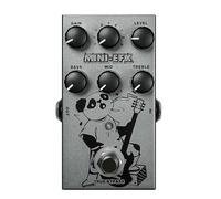 Overdrive Distortion Pedal de guitarra de metal en bruto con regulador de ecualizador de tres niveles conectado a la tarjeta de sonido del altavoz, sonido de 9 niveles, gris