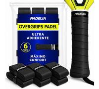Overgrips Padel Grip Pala Adherente Overgrip Negro Cinta Mango Empuñadura Absorcion Sudor Grips Raqueta Padel Tenis Agarre Resistente Accesorios - Pack 6 overgrips