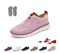 Overhil1s Breeze Shoes for Women, 2025 New Women Wearbreeze Sneakers, Urban - Ultra Comfortable Orthopedic Shoes Lightweight Breathable Mesh Oxfords Slip On Boat Shoe(Pink,41 EU)