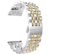 Overhil1s Correa de acero inoxidable 22 mm 20 mm Banda de repuesto de liberación rápida ajustable Hombres Mujeres Universal(C7,22mm)