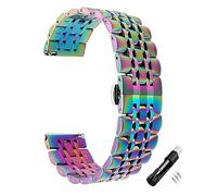Overhil1s Watch Band 20mm 22mm Stainless Steel Quick Release Watchband Men Metal Wrist Bracelet (Color : Colourful, Size : 22 mm)