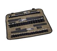 Overland Vehicle Systems - Bolsa de Almacenamiento enrollada de Lona Encerada 16 - Almacenamiento para 50 enchufes y 10 Bolsillos de Almacenamiento adicionales para trinquetes