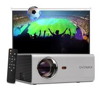Overmax Proyector Multipic 3.5 Full HD LED proyector WiFi Proyector Home Cinema Proyector Incorporado Youtube Altavoz con subwoofer HDMI USB D-Sub Mando a Distancia tamaño Compacto, Plata