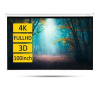 OVERMAX Screen Pantalla de proyección con trípode, Tres Patas, Ajuste de Altura de Pantalla y trípode, retracción automática de Pantalla con Resorte ((100'') 221 x 124 cm)