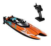OVERMAX X-Tide Lancha de Carreras RC Teledirigida con Luz LED, Velocidad de 25 km/h, Batería de 1200 mAh, 34 Minutos de Diversión, Regulación de Velocidad, Alcance de hasta 100 m