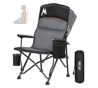 OVERMONT Silla de Camping de Gran tamaño para Adultos, Silla Plegable Resistente Que soporta 500 Libras, Silla de césped de Respaldo Alto con Respaldo Ajustable, Bolsillo Lateral, para Playa, Pesca