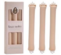 Overnight Blowout Rods, 3 rulos de pelo de satén suave, rizos sin calor, rodillos de pelo sin calor para dormir, herramientas de peinado para todo tipo de cabello (beige)