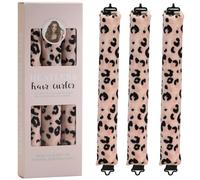 Overnight Blowout Rods, 3 rulos de pelo de satén suave, rizos sin calor, rodillos de pelo sin calor para dormir, herramientas de peinado para todo tipo de cabello (leopardo)