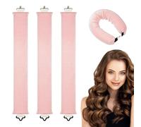 Overnight Blowout Rods Heatless Curls - Rizadores de pelo grandes sin calor, rizos sin calor, para cabello largo (color albaricoque, tamaño normal)