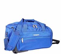Overnight Bolsa de viaje con ruedas, tamaño mediano, equipaje de fin de semana, A405, Blue, Carry-on 24 inches, Bolsa de lona