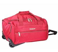 Overnight Bolsa de viaje con ruedas, tamaño mediano, equipaje de fin de semana, A405, Red, Carry-on 24 inches, Bolsa de lona