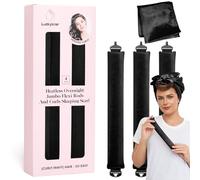 Overnight - Juego de rizadores de cabello sin calor, varillas nocturnas para rizos sin calor, varillas flexibles de satén de terciopelo para dormir en rizadores, accesorios de peinado con bufanda de