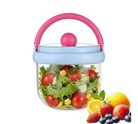 Overnight Oats - Contenedor de almacenamiento con | con asa - Tarro aislado para preparar alimentos | Para mujeres, hombres, estudiantes, viajeros, dieta, oficina, gimnasio, picnic