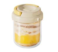Overnight Oats - Tarros de avena herméticos de 400 ml a prueba de fugas con cuchara, tazas de avena con, para pudín, cereales, aperitivos, parfait, mermelada de frutas