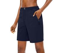 Overol corto formal para mujer, transpirable, con cremallera, botones, pantalones cortos deportivos con cintura elástica, pantalones de playa con múltiples bolsillos, pantalones de cinco cuartos con