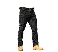 Overol de color sólido con estampado de camuflaje para hombre, pantalones cargo elásticos para exteriores, bolsillos grandes, pantalones suaves sueltos, resistentes a la lluvia, entrenamiento y uso