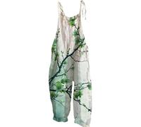 Overol de lino de pierna ancha para mujer, overol de verano con estampado floral para el Reino Unido, overol de verano para mujer, talla 14, mono bandeau, talla 18, overol con bolsillos, trajes de