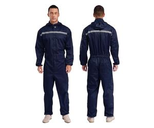 Overol De Trabajo para Hombre Mono de Trabajo Taller for Hombre, antiestático, Manga Larga, con Capucha y anticontaminación(Deep Blue,XL)