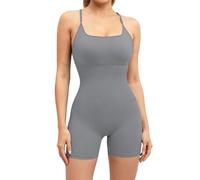 Overol de yoga para mujer, corto del Reino Unido, overol de entrenamiento de una pieza para mujer, overol todo en uno, pantalones cortos de entrenamiento, enterizo negro, talla pequeña, 1 pieza