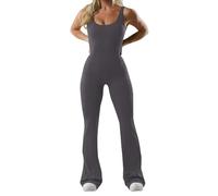 Overol de yoga para mujer, enterizo de color sólido, cuello cuadrado, a la moda, con espalda descubierta, casual, con tirantes, para deportes, a la moda, estampado a rayas, Gy1., S