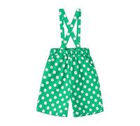 Overol holgado para niños y niñas, sin mangas, de pierna ancha, con estampado de lunares, lindos pantalones cortos de algodón, con tiras cruzadas, verde, 3-4 años