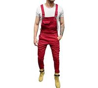 Overol para hombre de camuflaje del Reino Unido, overol de mezclilla con pechera y tirantes para hombre, ajuste delgado, casual, ropa de calle, elegante, ropa de trabajo, ajustable, vintage, elástico