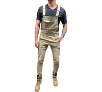 Overol para hombre de camuflaje del Reino Unido, overol de mezclilla con tirantes para hombre, ajuste delgado, casual, ropa de calle, elegante, ropa de trabajo, ajustable, vintage, elástico, múltiples