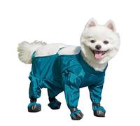 Overol transpirable para perro con diseño fácil de poner y quitar, cómodos, pantalones protectores contra el mal tiempo para mascotas con cobertura de pies, pantalones impermeables para perros