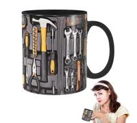 Oversize in Ceramica Nera - da Meccanico Grande Capacità, Divertente Tazzaes da Caffè Tè, Tazzaes per Whisky Birra Succo | Regalo Originale per Appassionati Auto Uomini Meccanici