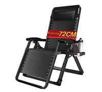 Oversize Patio Zero Gravity Lounge Chair for Heavy Duty People, Garden Reclining with Wide Armrest and Cup Holder, Support 200kg (Color : Without Cushions)