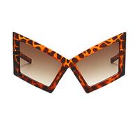 Oversized Funny Glasses, Trendy Kitten Eye Sunglasses for Women, Novelty Hip Hop Eyewear Accessory, Ideal for Dance, Festivals, Photoshoots, Party Costumes, Adult Events, 15x8cm Pink Black Leopard