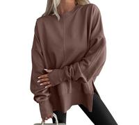 Oversized Sweatshirt for Women - Comfy Crewneck Sweatshirts for Women, Teen Best Autumn Y2k Outfits (Brown,M)