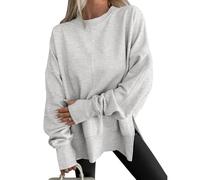 Oversized Sweatshirt for Women - Comfy Crewneck Sweatshirts for Women, Teen Best Autumn Y2k Outfits (Gray,XL)