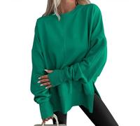 Oversized Sweatshirt for Women - Comfy Crewneck Sweatshirts for Women, Teen Best Autumn Y2k Outfits (Green,S)