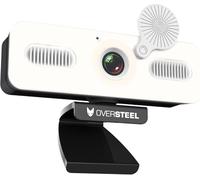 Oversteel - Bulat Webcam 1080P Full HD con Micrófono y Anillo de Luz, 60fps, USB 2.0, Videollamadas, Grabación, Conferencias, PC/Mac/Portátil/Tablet/Chromebook