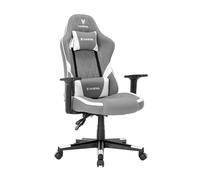 Oversteel - SAPHIRE Silla Gaming Profesional Tela Impermeable, Ajustable en Altura, Respaldo Reclinable 135º, Pistón Gas Clase 3, Hasta 120Kg, Color Gris Claro/Blanco