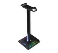 Oversteel - Stellite Soporte Auriculares Gaming, 10 modos de Retroiluminación RGB, Base Anti-deslizante,USB, Negro