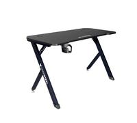 Oversteel - Vitallium Mesa Gaming 120x60x75 cm, Superficie de Fibra de Carbono, Ergonómica, Soporte para Vasos y Auriculares, Escritorio de Ordenador, Negro