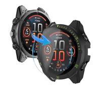 OVERSTEP Funda Compatible con Garmin Fenix 8 51mm Solar, PC + Película Templada, Protección Todo Incluido Anti-Rasguños Estuche Protector Compatible con Fenix 8 51mm Solar.