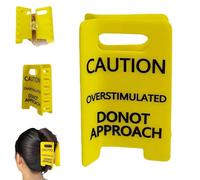 Overstimulated Caution Sign Hair Claw Clip, Yellow Caution Hair Clip, Overstimulated Hair Clip for Thick Hair, for Coworkers, and Anyone Who Loves Quirky Accessories (1)