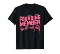 Overstimulated Moms Club Founding Member Tired Here Badge Camiseta