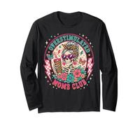 Overstimulated Moms Club Funny Mother's Day Skeleton Mom Manga Larga