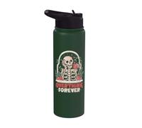 Overthink Forever Skeleton Overthinker Arte divertido EduEly Stainless Steel Insulated Water Bottle