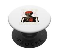 Overthinker Overfeeler Esqueleto Ardiente Cerebro Latiendo Corazón PopSockets PopGrip Adhesivo