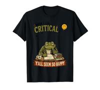 Overthinking Frog Wish I Lack Critical Happy Humor Camiseta gráfica económica, Hombre, Negro, S