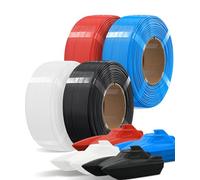 OVERTURE 4KG Bundle Refill PETG, filamento para impresora 3D de 1.75 mm, paquete de 2 x 1kg-Recarga para carrete reutilizable de Bambu Lab, precisión de +/- 0.02 mm (Negro+Blanco+Rojo+Azul digital)