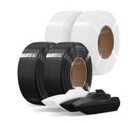 OVERTURE 4KG Bundle Refill PETG, filamento para impresora 3D de 1.75 mm, paquete de 4 x 1kg-Recarga para carrete reutilizable de Bambu Lab, precisión de +/- 0.02 mm (Negro*2+Blanco*2)