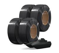 OVERTURE 4KG Bundle Refill PETG, filamento para impresora 3D de 1.75 mm, paquete de 4 x 1kg-Recarga para carrete reutilizable de Bambu Lab, precisión de +/- 0.02 mm (Negro*4)